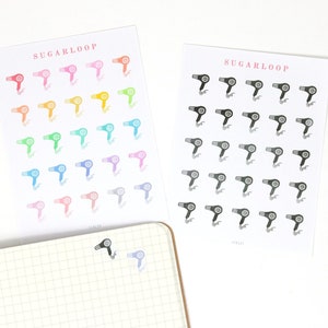 Bujo plannerstickers voor föhn kapsel: regenboog of neutraal | Kapsalonbehandeling Schoonheidsherinnering Taak ICN12
