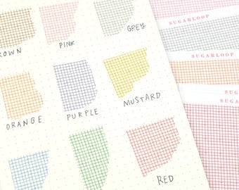 Wide Washi Printed Pattern Sheet for Planners and Journals: Micro Tiny Grid