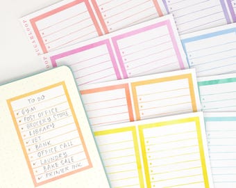 Large Watercolor Checklist Planner and Journal Stickers: 2 Large Boxes, Bullet Points, Tasks, Lists