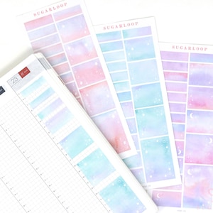 Hobonichi Cousin Hourly Time Blocks: Watercolor, Moon and Stars