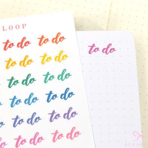 To Do Planner and Journal Stickers: Hand Lettered Rainbow Journaling