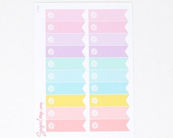 Flag Banner Appointment Bujo Planner Stickers  Pastel | Event Reminder Checklist Checkbox To Do Chores Tasks Work School  FLG3