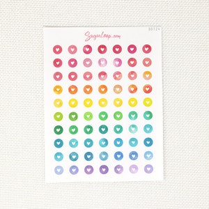 Mini Tiny Dots Heart Round Circle Bujo Planner Stickers: 0.25 6 mm Color Code Checklist To Do Task Chore Rainbow DOT24 image 3