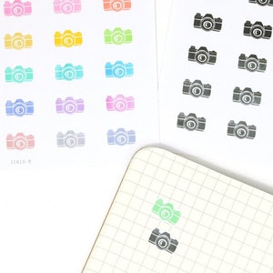 Bujo plannerstickers camera-videopictogram: vintage retrostijl | Sociale media Fotofotografie PWM-herinneringstaak ICN19