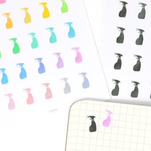 Spray Bottle Cleaning Icon Bujo Planner Stickers: Rainbow or Neutral | Clean Home Tasks Chores Reminders Housecleaning  ICN2