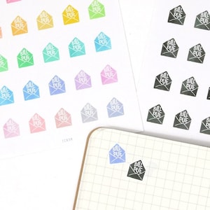 Bujo Planner Sticker: Bill Pay Due Icon: Regenbogen oder Neutral | Haushaltsauflösung 2019 Regenbogen Neutral Reminder IRN3