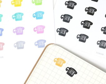 Mini Telephone Journaling Planner and Journal Stickers: Rainbow or Ink Wash