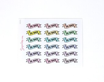To Buy Shopping Banner Stickers for Planners & Journals: Pastel | Shop Grocery Supermarket Tasks Chores To Do Weekly Daily  Hobo HDR33