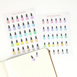 Nail Polish Mani Pedi Bujo Planner Stickers: Rainbow Manicure Pedicure Beauty Salon Reminder Appointment Spa Hobo BEA6 image 2