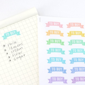 To Buy Shopping Banner Stickers for Planners & Journals: Pastel | Shop Grocery Supermarket Tasks Chores To Do Weekly Daily  Hobo HDR6