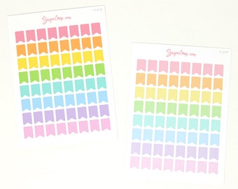 Mini Page Flags for Planners & Journals: 0.3" (7 mm) Wide | Pastel Rainbow Day Dates Months Reminders To Do Color Code Writeable  FLG7