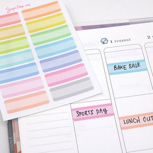 Pastel Quarter Box Label Bujo Planner Stickers: 0.5" (12 mm) Tall | Appointment Tracker Reminder Work Study Meeting  APP12