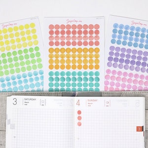Mini Tiny Watercolor Dots Round Circle Bujo Planner Stickers: 0.25”(6 mm) | Color Code Checklist To Do Task Chore  ECLP DOT19