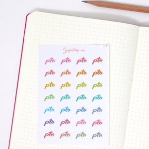 PTO betaalde vrije tijd Kantoor Vakantie Vakantie Bujo Planner Stickers: regenboog | Icon vrije dag leraar moeder school afspraak SCR2