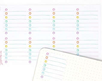 Full Box Checklist Planner Stickers: Watercolor Circles | Cute Hand Drawn Rainbow Work Teacher Mom School Lined To Do Habit Trackers FBX19