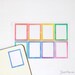 Watercolor Frame Planner Stickers Multicolor Rainbow Colors for Planners and Bullet Journals FBX28