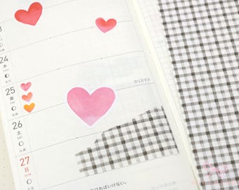 Wide Washi Printed Pattern Sheet for Planners and Journals: Grey Gingham