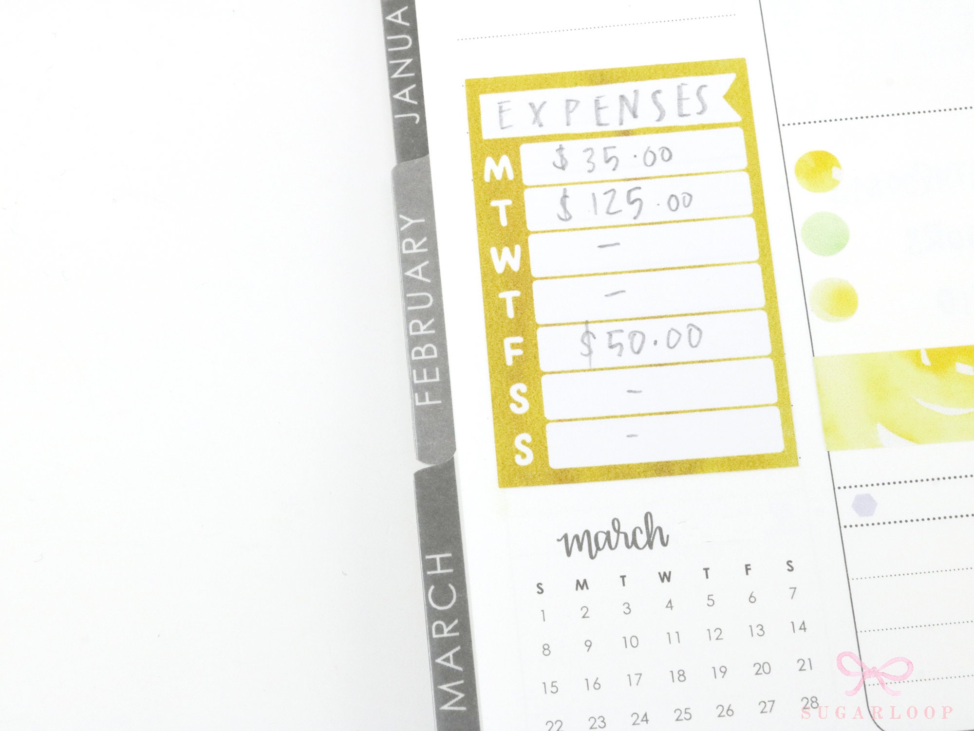 Watercolor Weekly Habit Tracker Planner and Journal Stickers: WHT Sidebar - Etsy
