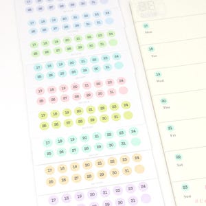 Pastell Mini Date Dot Bujo Planer Aufkleber: 6 mm | Countdown Day Cover DIY Kalenderzahlen Undatiert Hobo TN DAT32