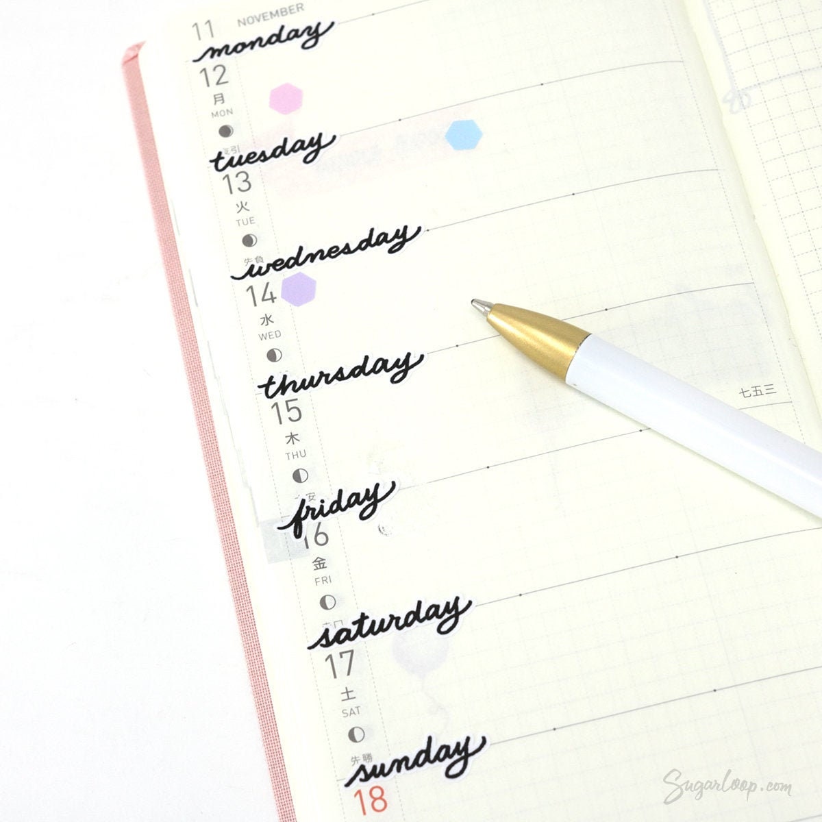 Thin Script Planner Stickers - Days of The Week – MightE Made It