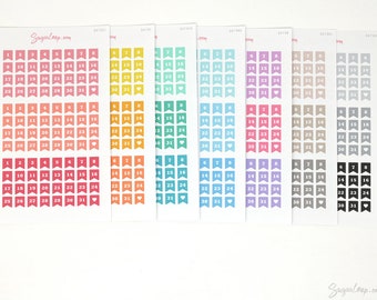 Multicolor Mini Date Flag Bujo Planner Stickers: 0.25" (6 mm) | Countdown Day Cover 1-31 DIY Calendar Numbers Undated  Hobo TN DAT9