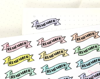 Remember Pastel Banner Planner and Journal Stickers