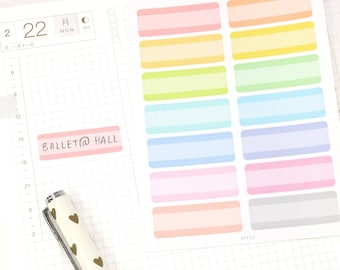 Pastel Planner and Journal Stickers: Quarter Box Journaling Stickers (0.5" Tall)