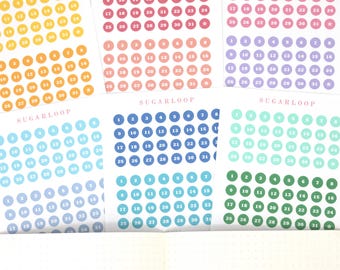 Date Planner and Journal Stickers: Dot, Hexagon, Square - 1 Year Bundle