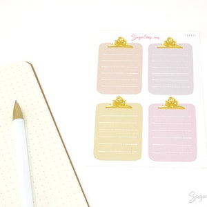 Full Box Clipboard Style Bujo Planner Stickers: Lined Checklist Blank Hand Drawn Pastel Neutral Writeable Work Teacher FBX44 Lined