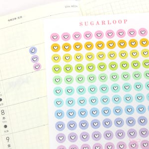 Mini Tiny Dots Round Heart Circle Bujo Planner Stickers: 0.25”(6 mm) | Color Code Checklist To Do Tasks Chores Rainbow  DOT12