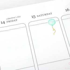 Cute Small Watercolor Balloon Stickers with Faux Glittery Strings Bujo Planner Stickers Birthday Countdown Celebration Event Party CLB4 image 8