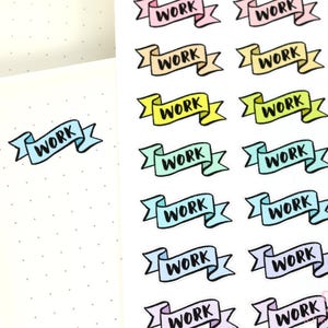 Work Planner and Journal Stickers: Pastel, Journaling Labels, Header Titles, Hobo
