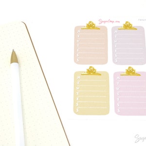 Full Box Clipboard Style Bujo Planner Stickers: Lined Checklist Blank Hand Drawn Pastel Neutral Writeable Work Teacher FBX44 Weekly Habit Tracker