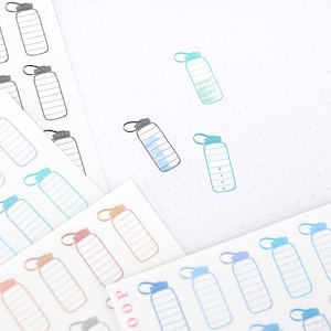Gym Water Bottle Bujo Planner Stickers Hydrate Tracker | Sports Bottle Fitness Hydration Water Reminder HYD5