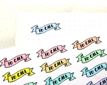 Pastel "To Call" Planner and Journal Stickers: Journaling Labels, Headers, Titles