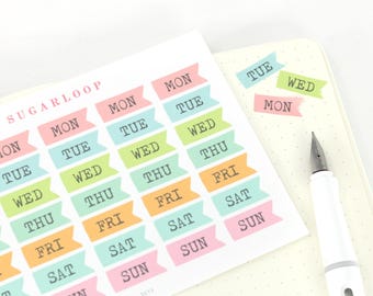 Vintage Typewriter Days of The Week Planner and Journal Stickers