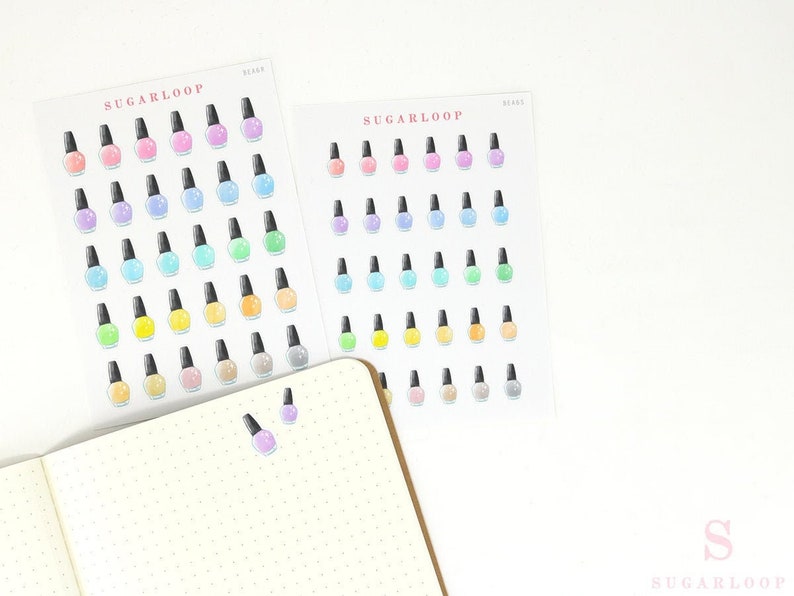 Nail Polish Mani Pedi Bujo Planner Stickers: Rainbow Manicure Pedicure Beauty Salon Reminder Appointment Spa Hobo BEA6 image 2