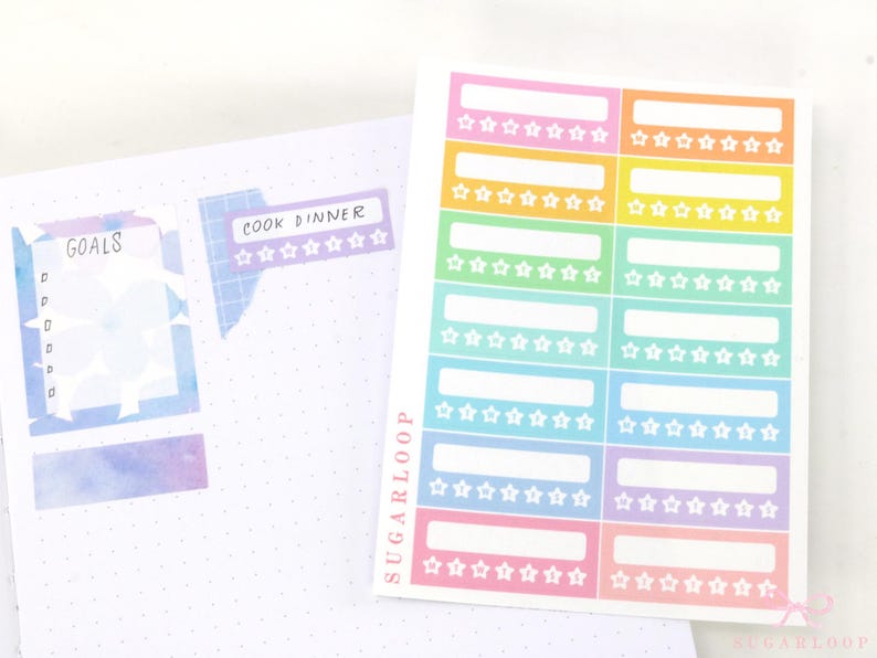 Weekly Habit Tracker Planner and Journal Stickers: Vertical Sidebar ...