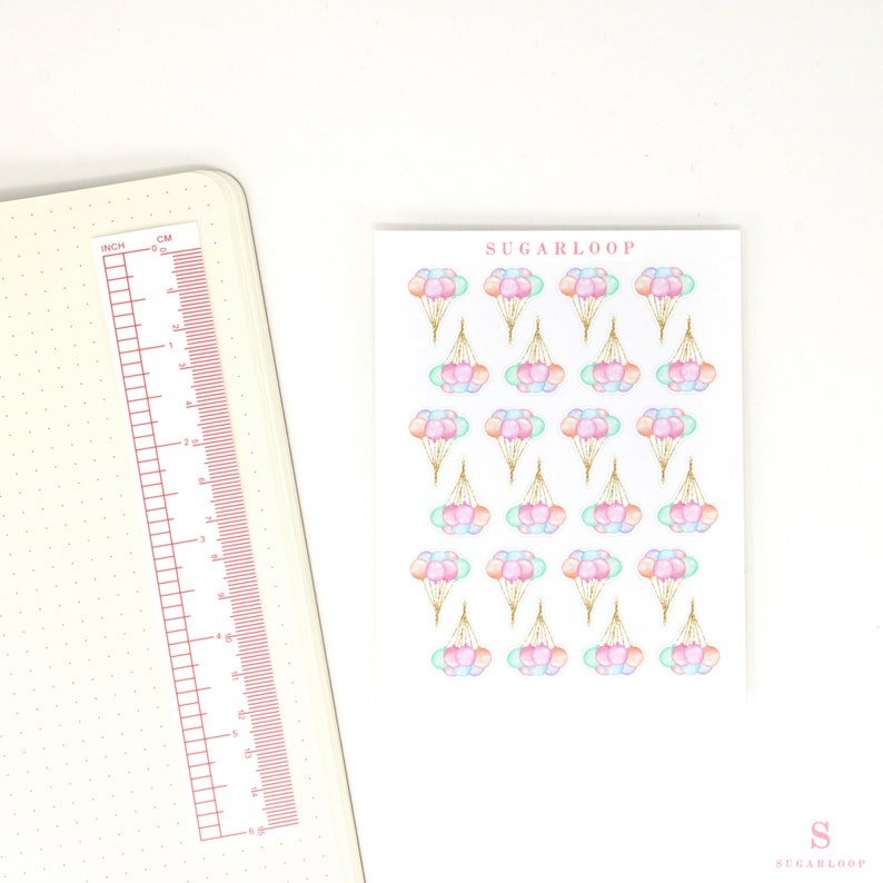 Watercolor Balloon Bunch Birthday Celebration Bujo Planner Stickers Mom Teacher Events Reminder Home Work Office Hobo CLB2 image 2