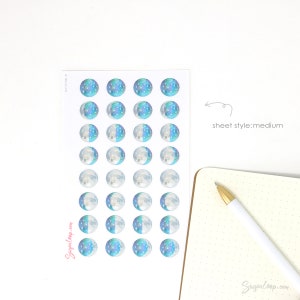 Moon Lunar Cycle Phases Bujo Planner Stickers Whimsical Watercolor Hand Drawn Celestial DAT37 image 9