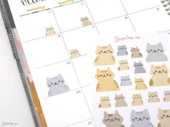 Cute Kawaii Cat Bujo Planner Stickers Kitty Litter Box Cleaning Pet Care to  Do Tasks Chores Hobo Monthly Weekly CAT1 