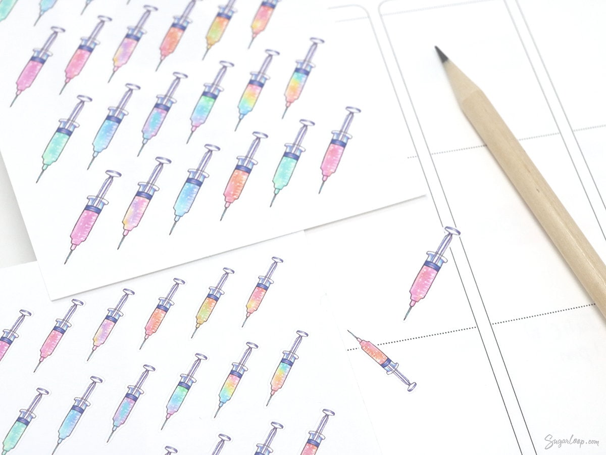 Syringe Labelling Sticker Syringe Planner and Journal Stickers: Medical and Beauty Appointment ...