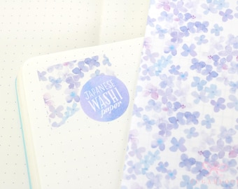 Wide Washi Printed Pattern Sheet for Planners and Journals: Floral, Purple