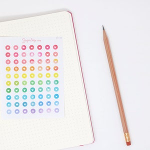 Mini Tiny Dots Heart Round Circle Bujo Planner Stickers: 0.25 6 mm Color Code Checklist To Do Task Chore Rainbow DOT24 image 8