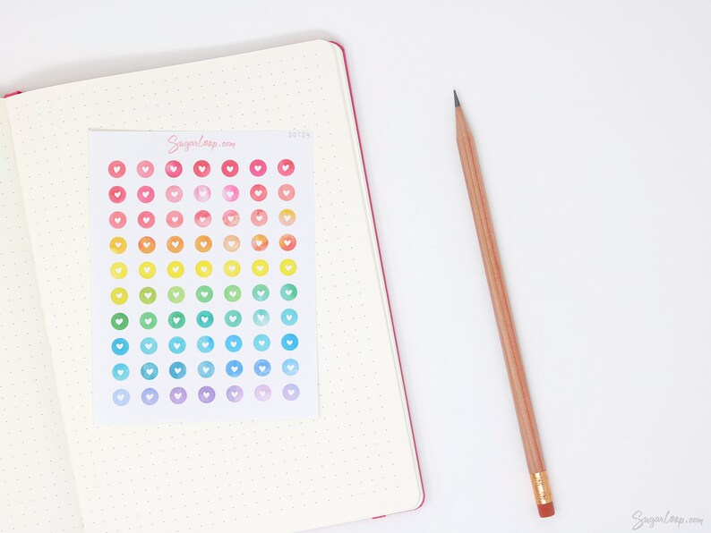 Mini Tiny Dots Heart Round Circle Bujo Planner Stickers: 0.25 6 mm Color Code Checklist To Do Task Chore Rainbow DOT24 image 8