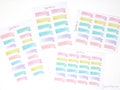 Watercolor Header Banner Flag Stickers for Journals & Planners: Pastel | Hand Painted Title Months Days Dates To Do Tasks Chores  FLG1