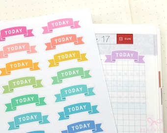 Today Planner and Journal Stickers: Header Title Labels Hobo