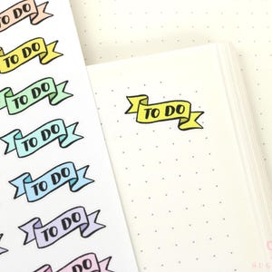 To Do Header Planner and Journal Stickers: Pastel, Journaling Labels, Hobo