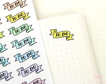 To Do Header Planner and Journal Stickers: Pastel, Journaling Labels, Hobo