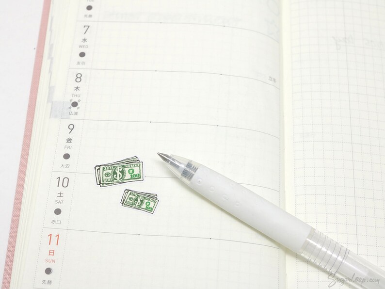 Payday Greenback Bujo Planner Stickers Journal Dollar Bill Tiny Money Stack Money Tracker Spending Expenses Budget Finance Travel FIN4 image 3